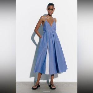 Zara striped poplin dress